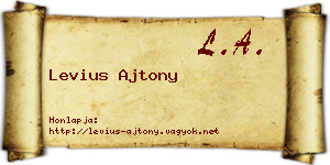 Levius Ajtony névjegykártya